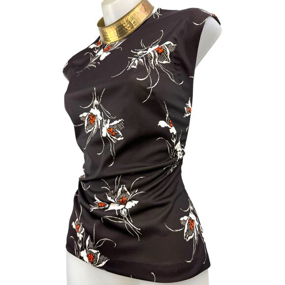 1960's hand made trippy Lily flower on black blouse - Picture 3 of 7